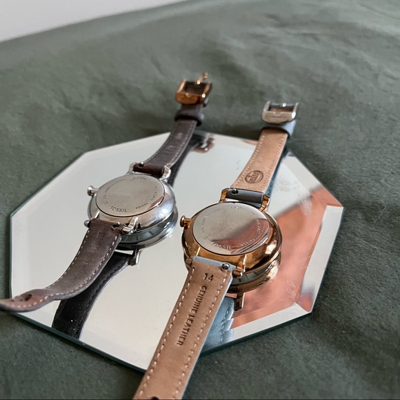 fossil • two jacqueline watches (rose gold and silver) - Picture 3 of 3